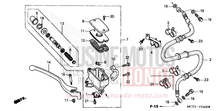 MAITRE-CYLINDRE FREIN AV. (FJS6001/2/D3/D4/D5) de SILVER WING MAGNUM SILVER METALLIC (NH110) de 2003
